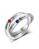 Mother's Ring, Birthstone Ring, Sterling Silver Personalized Engravable Ring JEWJORI102738